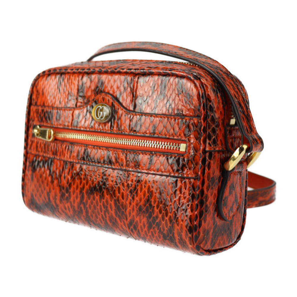 Gucci Ophidia Shoulder Bag Python Orange Black Gg - image 2